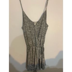Marled grey wrap romper